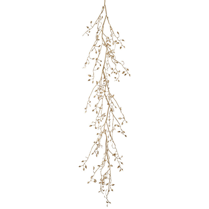 4'4" Metallic Artificial Mini Leaf Garland -Gold (Pack of 12) - XAG439-GO