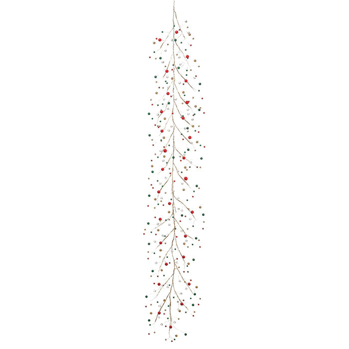 6' Mixed Bead Artificial Garland -Mixed Colors (Pack of 6) - XAG504-MX