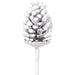 13" Flocked Artificial Plastic Pinecone Stem Pick -Brown/White (Pack of 24) - XAK125-BR/WH