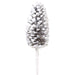 17" Flocked Artificial Plastic Pinecone Stem Pick -Brown/White (Pack of 12) - XAK129-BR/WH