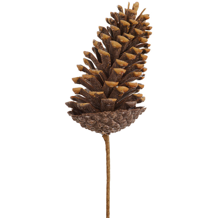 10" Artificial Pinecone Stem Pick -Brown (Pack of 12) - XAK531-BR