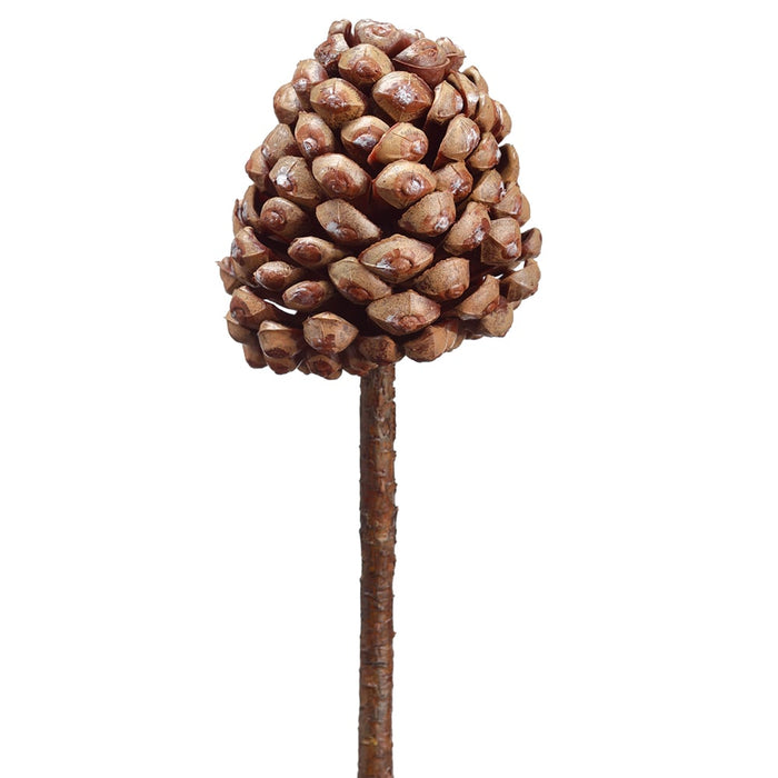 10" Artificial Plastic Pinecone Stem Pick -Brown (Pack of 12) - XAK577-BR