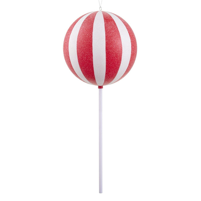 30" Hanging Beaded Lollipop Artificial Stem Pick -Red/White (Pack of 4) - XAQ018-RE/WH