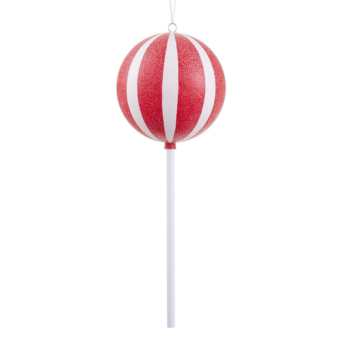 21" Hanging Beaded Lollipop Artificial Stem Pick -Red/White (Pack of 6) - XAQ019-RE/WH