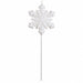 28" Snowflake Stem Pick -White (Pack of 4) - XAQ054-WH