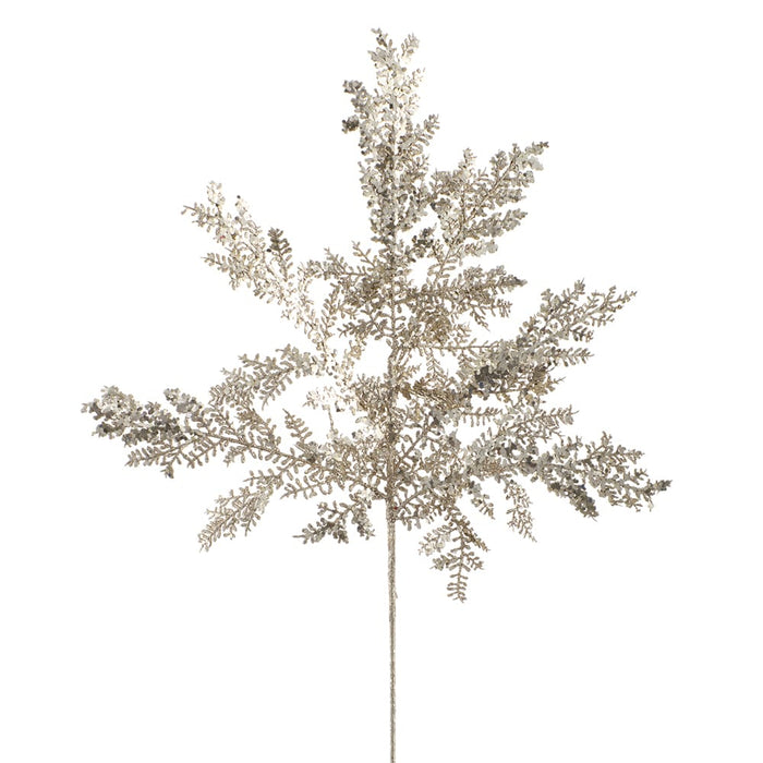 30" Glittered Juniper Artificial Stem -Champagne (Pack of 12) - XAQ058-CN