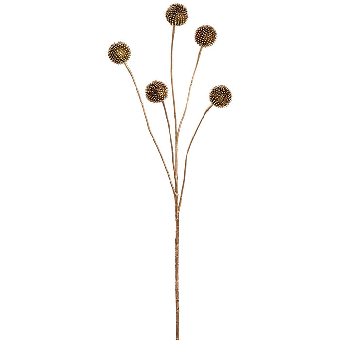 28" Metallic Artificial Billy Button Flower Stem -Copper (Pack of 12) - XAQ092-CP
