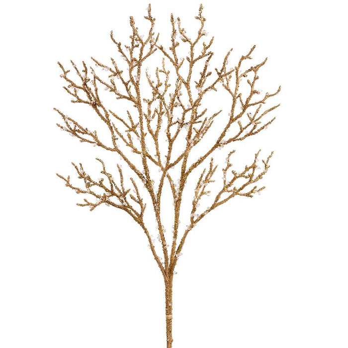 37.5" Glittered Artificial Twig Stem Bundle -Gold (Pack of 6) - XAQ095-GO