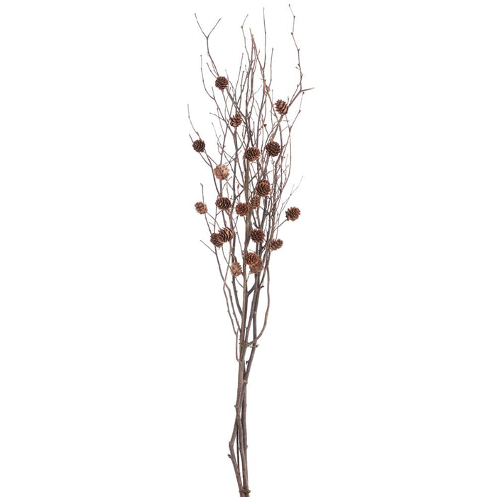 43" Artificial Pinecone Twig Stem Bundle -Brown (Pack of 24) - XAQ099-BR