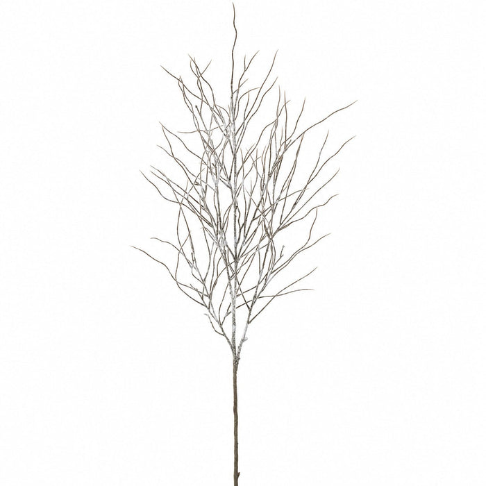 46" Flocked Artificial Twig Stem -White/Brown (Pack of 12) - XAQ106-WH/BR
