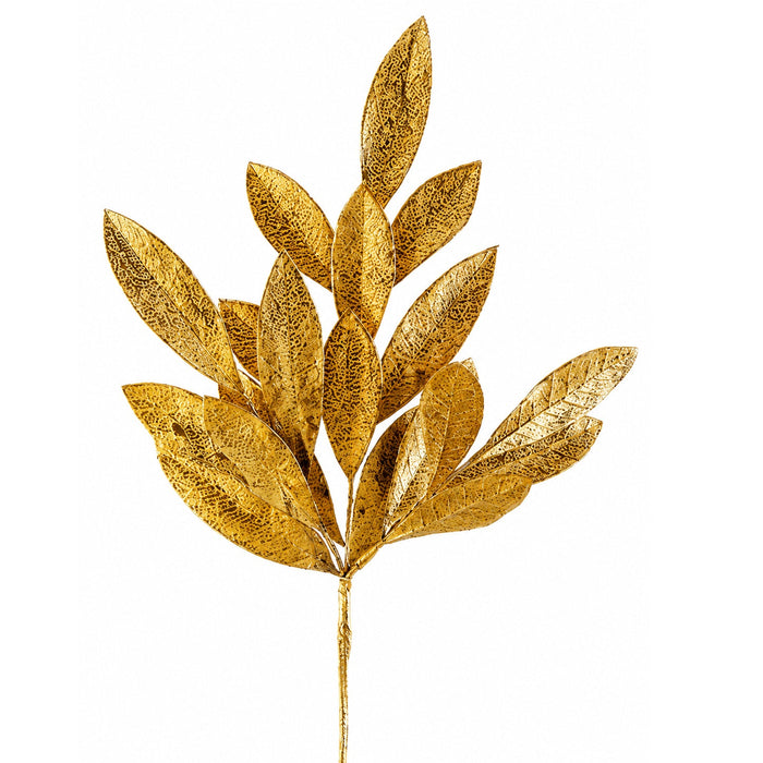 17" Silk Laurel Bay Leaf Stem -Antique Gold (Pack of 72) - XAQ110-GO/AT