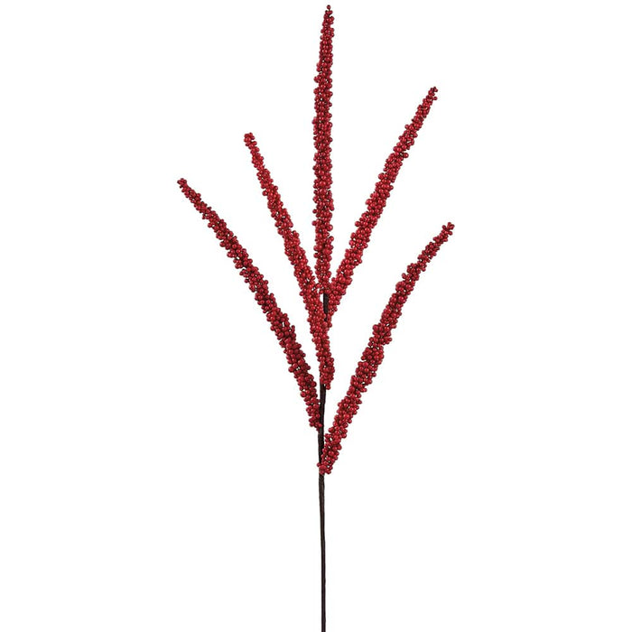 32" Artificial Foxtail Berry Stem -Red (Pack of 24) - XAQ111-RE
