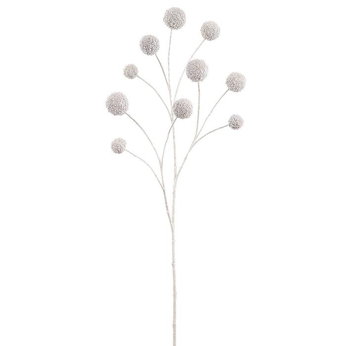 35" Metallic Artificial Ball Stem -White (Pack of 12) - XAQ113-WH