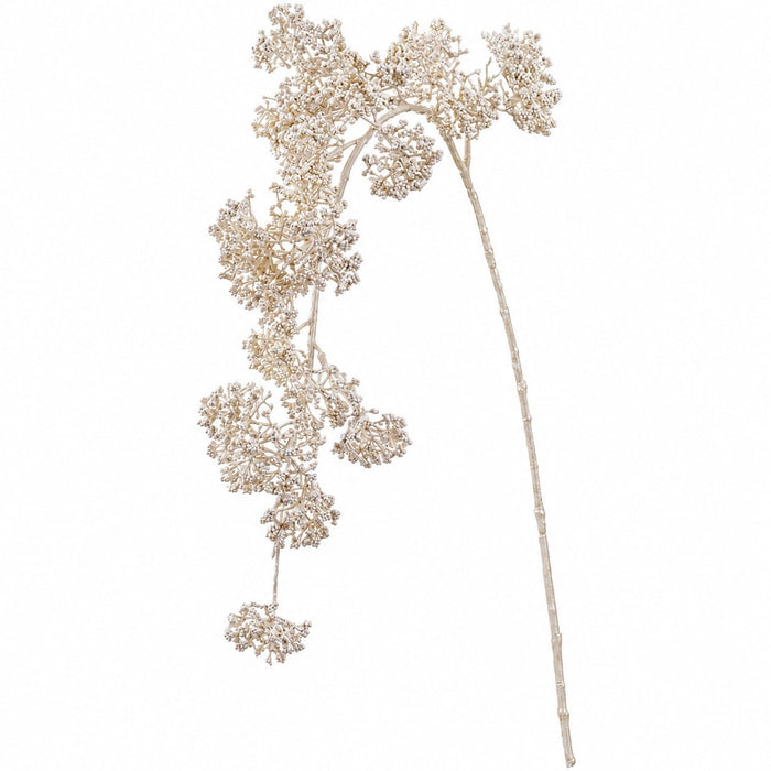 35" Metallic Artificial Viburnum Berry Flower Stem -White (Pack of 12) - XAQ114-WH