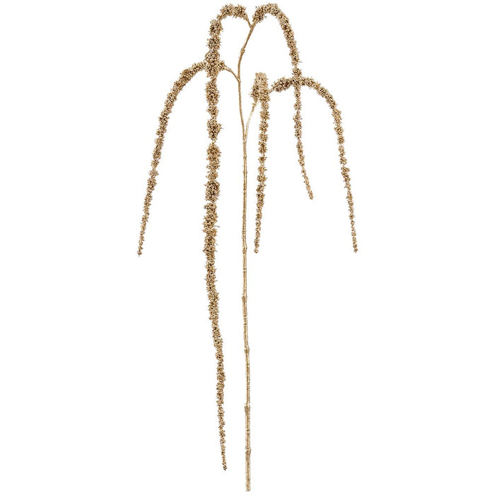 50" Hanging Metallic Artificial Amaranthus Flower Stem -Gold (Pack of 12) - XAQ117-GO