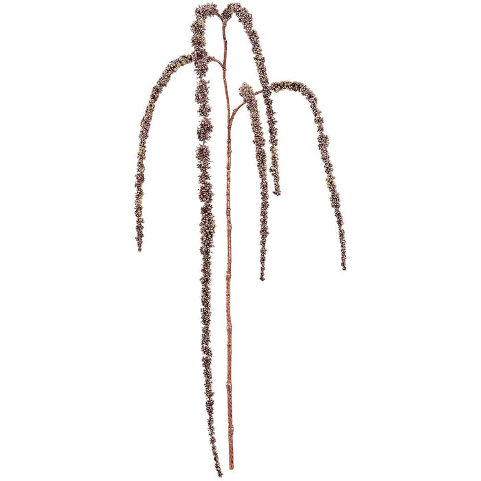 50" Hanging Metallic Artificial Amaranthus Flower Stem -Mauve (Pack of 12) - XAQ117-MV