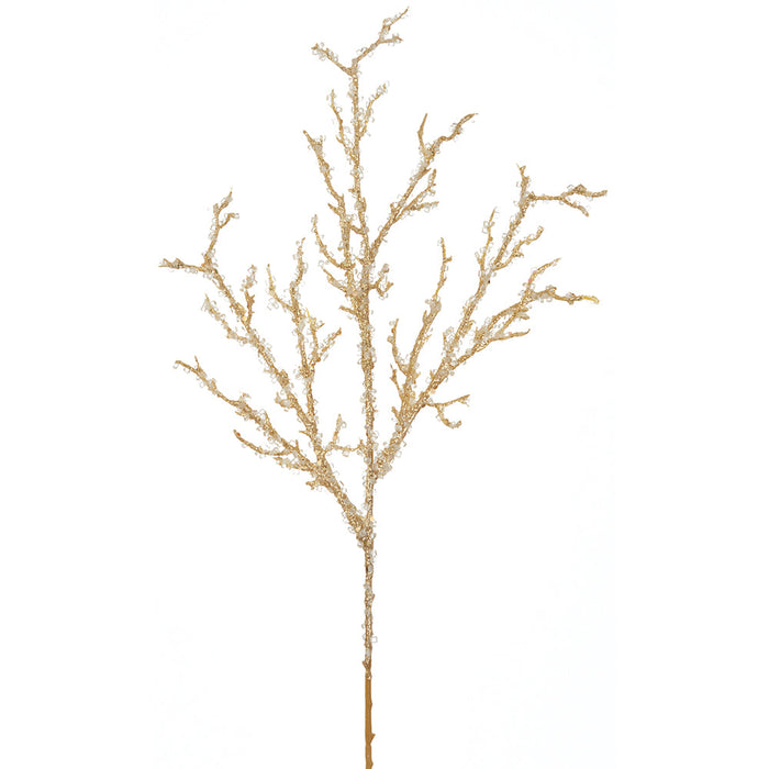 19" Iced Artificial Twig Stem -Gold (Pack of 36) - XAQ122-GO