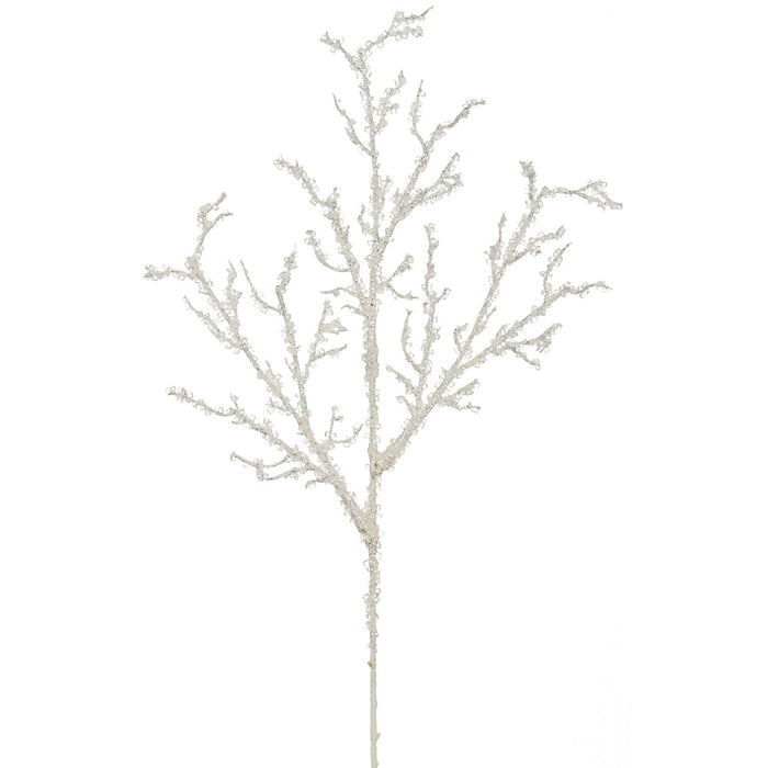 19" Iced Artificial Twig Stem -White (Pack of 36) - XAQ123-WH