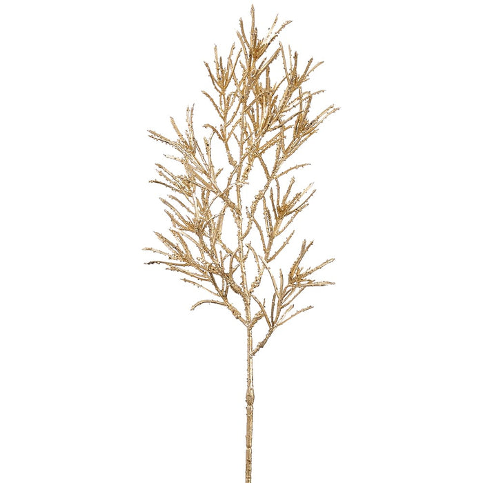 18" Glittered Artificial Pine Stem -Gold (Pack of 36) - XAQ127-GO