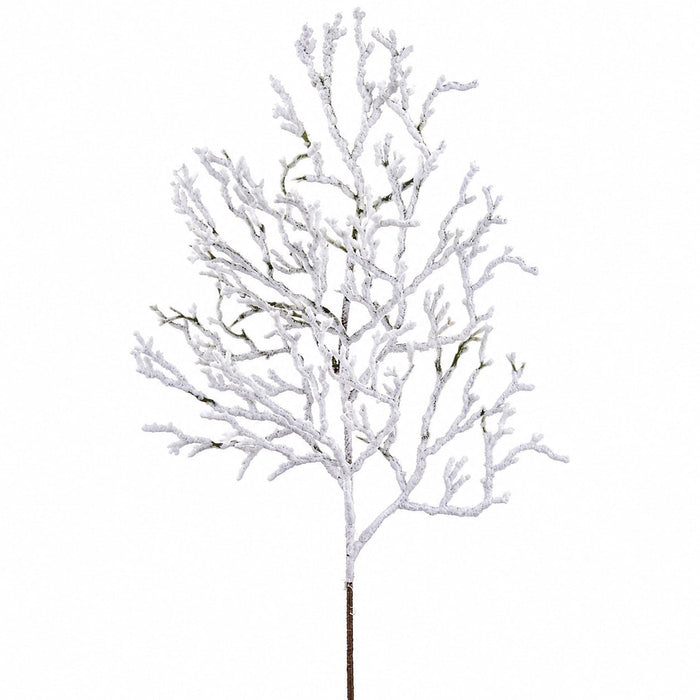 21" Flocked Artificial Twig Stem -White/Brown (Pack of 36) - XAQ131-WH