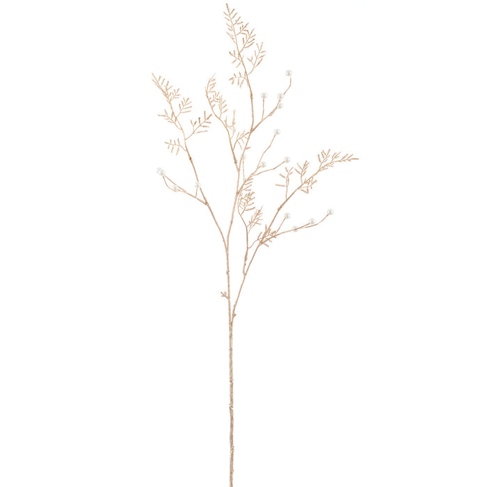 36" Pearl Metallic Artificial Leaf Stem -Gold/Pearl (Pack of 12) - XAQ138-GO/P