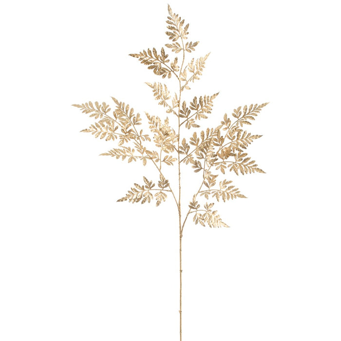 38" Metallic Fern Leaf Artificial Stem -Gold (Pack of 12) - XAQ154-GO