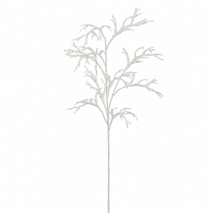 31.5" Glittered Staghorn Fern Artificial Stem -White (Pack of 12) - XAQ176-WH