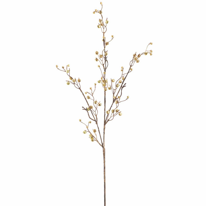 35" Jingle Bell Artificial Stem -Gold (Pack of 12) - XAQ177-GO