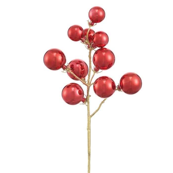 15" Plastic Ball Artificial Stem -Red (Pack of 12) - XAQ185-RE