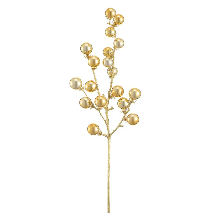 26" Plastic Ball Artificial Stem -Gold (Pack of 12) - XAQ187-GO