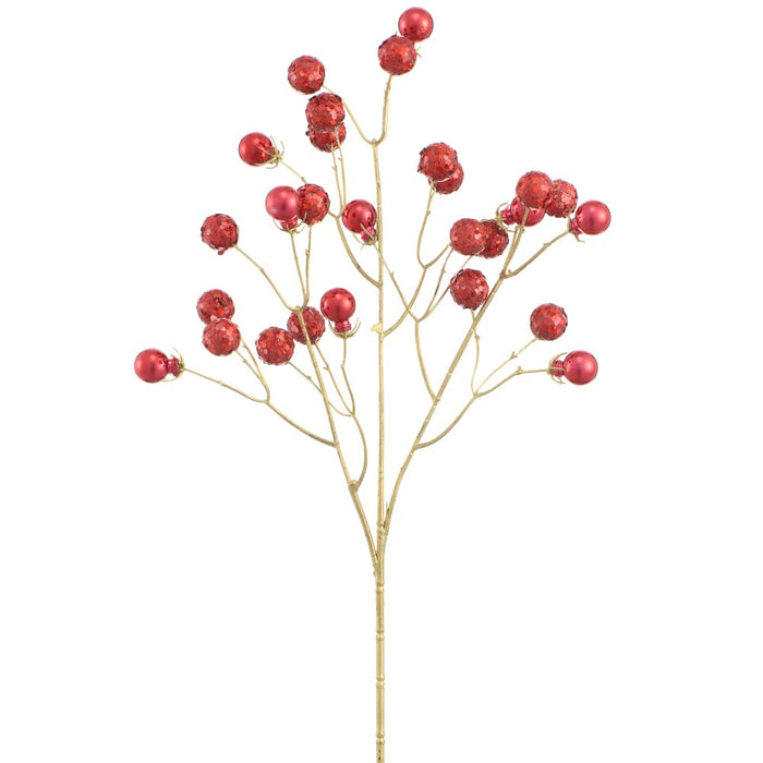 23" Plastic Ball Artificial Stem -Red (Pack of 12) - XAQ193-RE