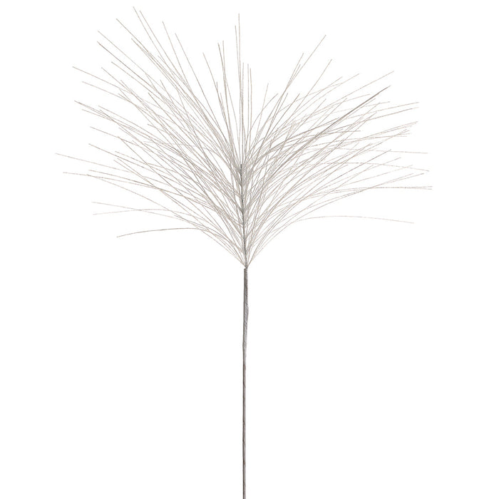 32" Glittered Artificial Long Needle Pine Stem -White/Iridescent (Pack of 12) - XAQ223-WH/IR