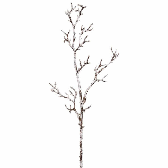 44" Frosted Artificial Twig Branch Stem -Brown/White (Pack of 12) - XAQ237-BR/WH