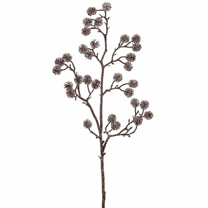 44" Iced Artificial Thistle Branch Stem -Brown (Pack of 6) - XAQ248-BR
