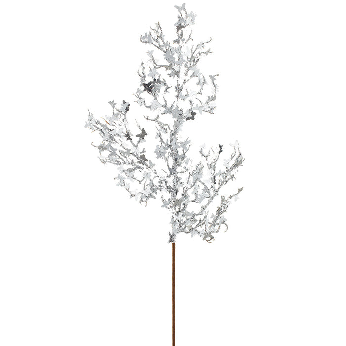 28" Metallic Artificial Butterfly Stem -Silver (Pack of 12) - XAQ260-SI