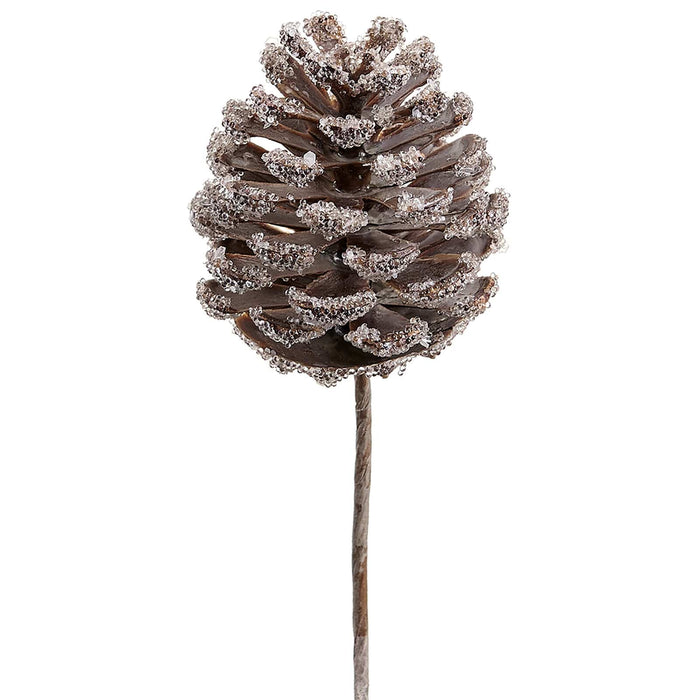 7" Plastic Pinecone Artificial Stem -Brown/Gray (Pack of 24) - XAQ263-BR/GY