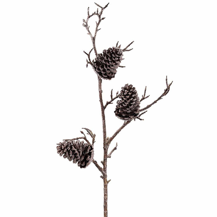 43.5" Plastic Pinecone Artificial Branch Stem -Brown/Gray (Pack of 6) - XAQ272-BR/GY