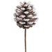 9" Flocked Plastic Pinecone Artificial Stem -Brown/White (Pack of 24) - XAQ274-BR/WH