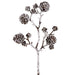20" Flocked Plastic Pinecone Artificial Stem -Brown/White (Pack of 12) - XAQ280-BR/WH