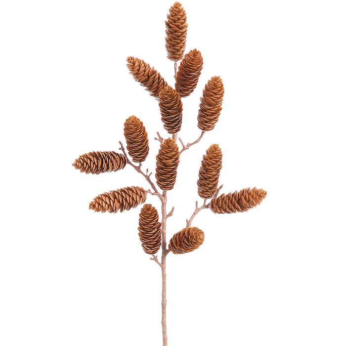 24" Plastic Artificial Pinecone Stem -Brown (Pack of 12) - XAQ319-BR