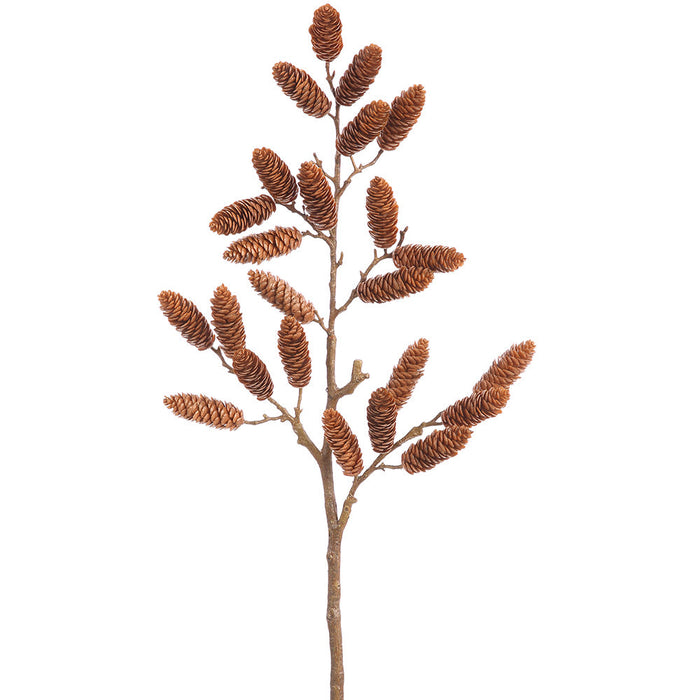 36" Plastic Artificial Pinecone Stem -Brown (Pack of 6) - XAQ320-BR