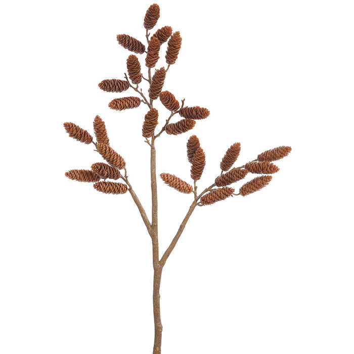 40" Plastic Artificial Pinecone Stem -Brown (Pack of 6) - XAQ321-BR