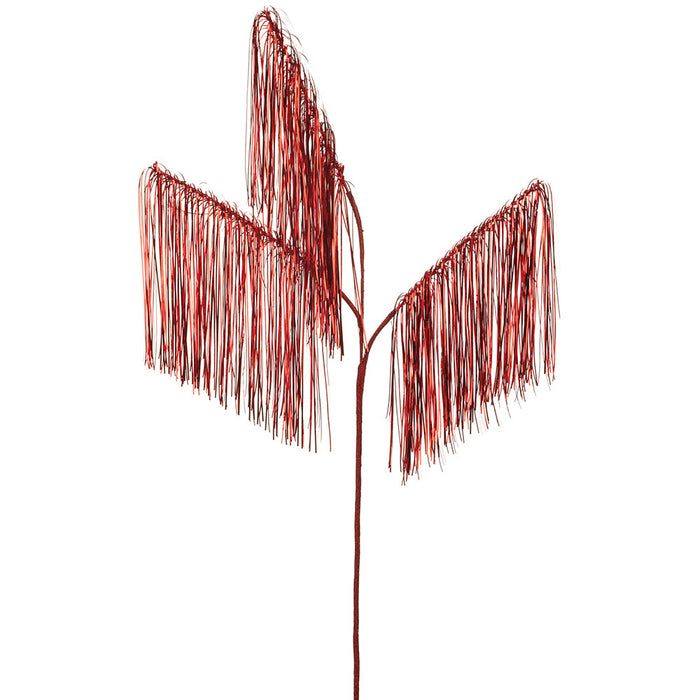 40" Hanging Tinsel Artificial Stem -Red (Pack of 12) - XAQ348-RE