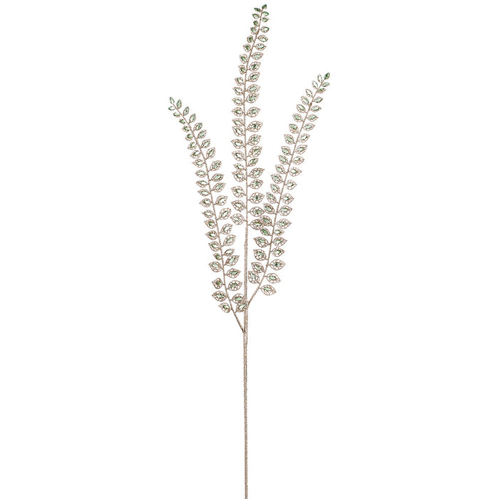 37.5" Rhinestone Artificial Leaf Stem -Green (Pack of 12) - XAQ365-GR