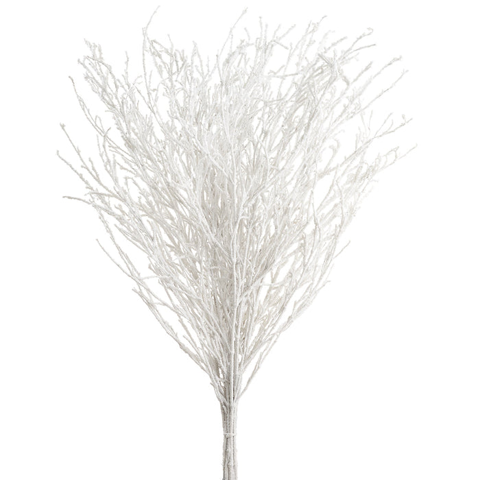 45" Flocked Artificial Twig Stem Bundle -White (Pack of 6) - XAQ429-WH
