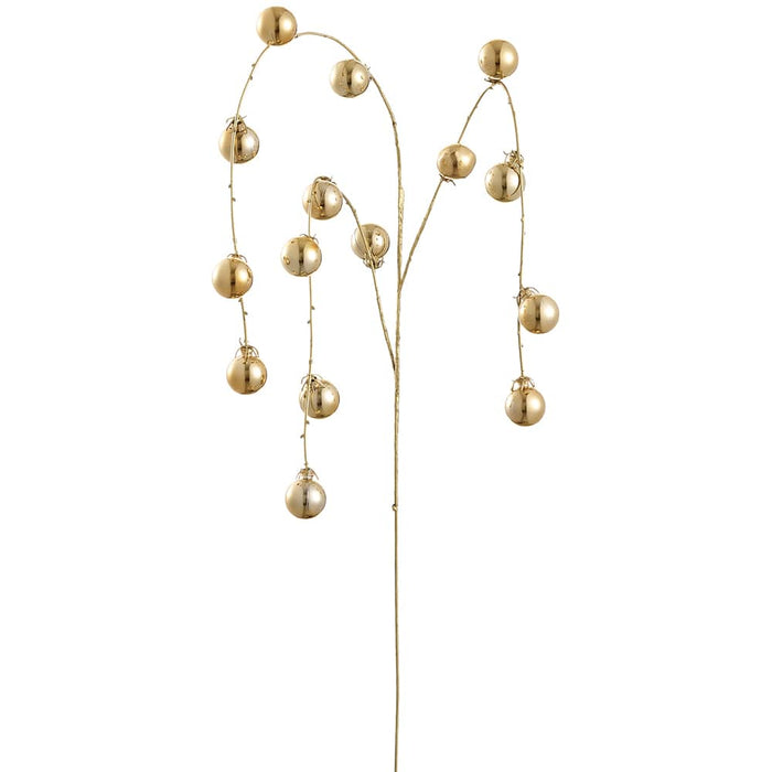 36.5" Hanging Plastic Ball Artificial Stem -Gold (Pack of 12) - XAQ533-GO
