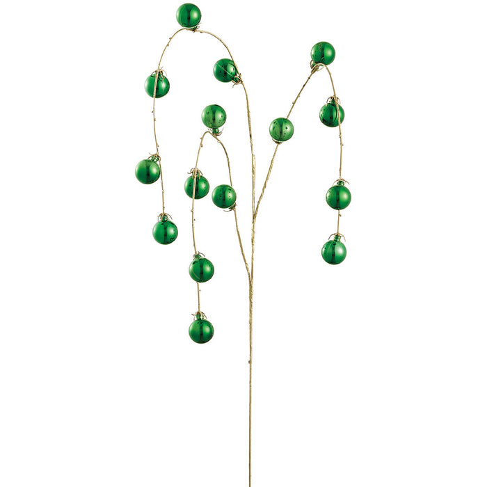 36.5" Hanging Plastic Ball Artificial Stem -Green (Pack of 12) - XAQ533-GR