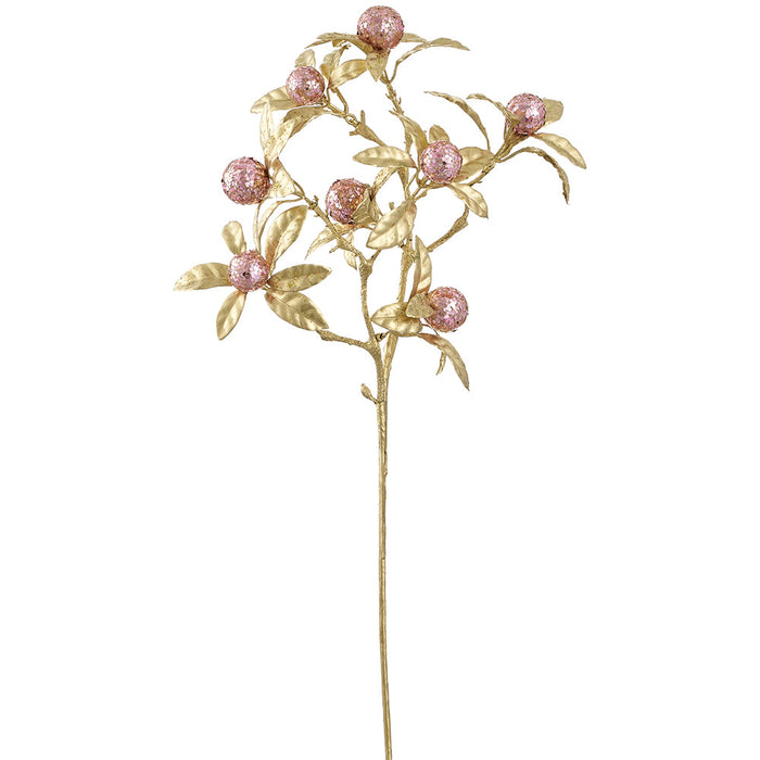 26" Glittered Artificial Berry Stem -Pink (Pack of 12) - XAQ546-PK