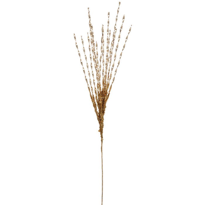 24" Beaded Tinsel Artificial Stem -Gold (Pack of 12) - XAQ589-GO