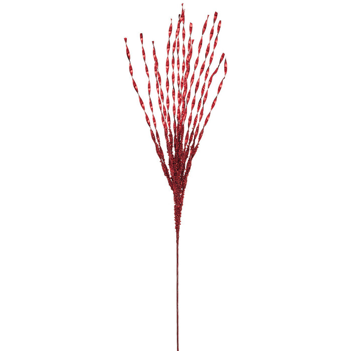 24" Beaded Tinsel Artificial Stem -Red (Pack of 12) - XAQ589-RE